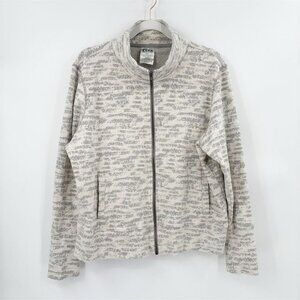 Women's Cream Combo Full Zip Knit Jacket Size XXL Long Sleeve Casual